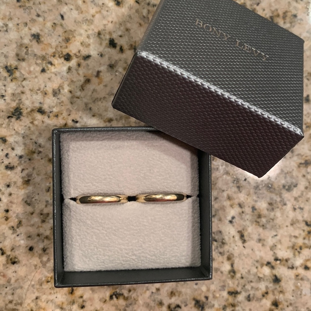 Set of (2) 14K Gold 3MM Bands